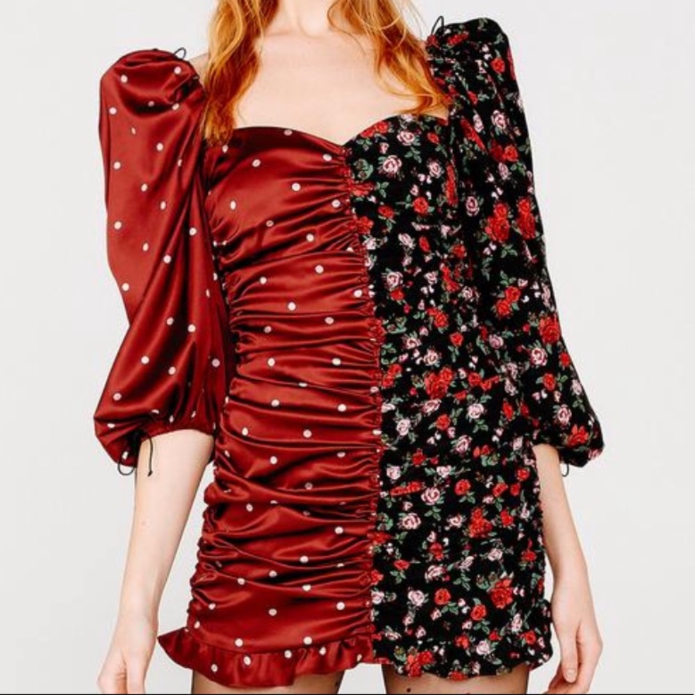 NEW For love and lemons Cher runched mini dress